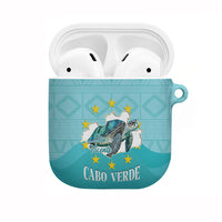 Sao Vincente Cabo Verde AirPods Case Map With Sea Turtle African Pattern