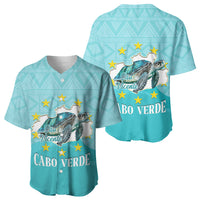 Sao Vincente Cabo Verde Baseball Jersey Map With Sea Turtle African Pattern