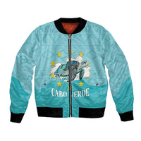 Sao Vincente Cabo Verde Bomber Jacket Map With Sea Turtle African Pattern