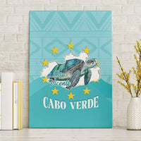 Sao Vincente Cabo Verde Canvas Wall Art Map With Sea Turtle African Pattern