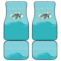 Sao Vincente Cabo Verde Car Mats Map With Sea Turtle African Pattern