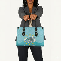 Sao Vincente Cabo Verde Leather Bag Map With Sea Turtle African Pattern