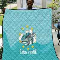 Sao Vincente Cabo Verde Quilt Map With Sea Turtle African Pattern