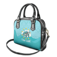 Sao Vincente Cabo Verde Shoulder Handbag Map With Sea Turtle African Pattern