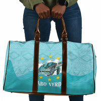 Sao Vincente Cabo Verde Travel Bag Map With Sea Turtle African Pattern