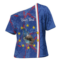 Personalized Santiago Cabo Verde Cross Shoulder Shirt Map With Farol de Dona Maria Pia