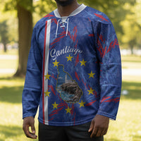Personalized Santiago Cabo Verde Hockey Jersey Map With Farol de Dona Maria Pia