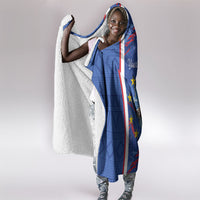 Personalized Santiago Cabo Verde Hooded Blanket Map With Farol de Dona Maria Pia
