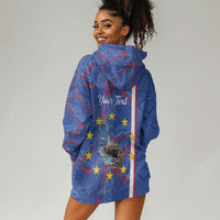 Personalized Santiago Cabo Verde Hoodie Dress Map With Farol de Dona Maria Pia