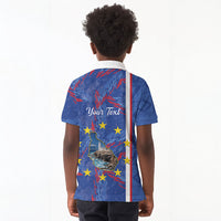 Personalized Santiago Cabo Verde Kid Polo Shirt Map With Farol de Dona Maria Pia