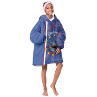 Personalized Santiago Cabo Verde Kid Wearable Blanket Hoodie Map With Farol de Dona Maria Pia
