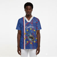 Personalized Santiago Cabo Verde Scrub Top Map With Farol de Dona Maria Pia