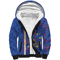 Personalized Santiago Cabo Verde Sherpa Hoodie Map With Farol de Dona Maria Pia