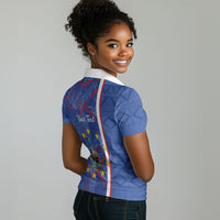 Personalized Santiago Cabo Verde Women Polo Shirt Map With Farol de Dona Maria Pia