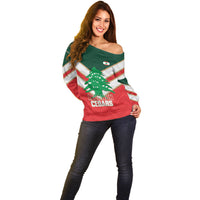 Custom Rugby Lebanon Off Shoulder Sweater 2026 Go Cedars