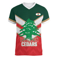 Custom Rugby Lebanon Women V-Neck T-Shirt 2026 Go Cedars