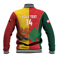 Custom Rugby Papua New Guinea and Lebanon Baseball Jacket PNG Kumuls Cedars Together