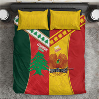 Rugby Papua New Guinea and Lebanon Bedding Set PNG Kumuls Cedars Together