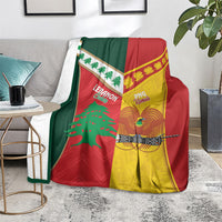 Rugby Papua New Guinea and Lebanon Blanket PNG Kumuls Cedars Together