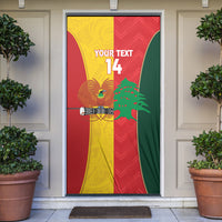 Custom Rugby Papua New Guinea and Lebanon Door Cover PNG Kumuls Cedars Together