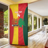 Custom Rugby Papua New Guinea and Lebanon Door Cover PNG Kumuls Cedars Together