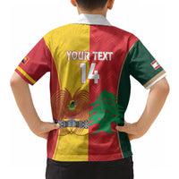 Custom Rugby Papua New Guinea and Lebanon Hawaiian Shirt PNG Kumuls Cedars Together