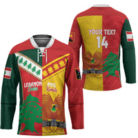 Custom Rugby Papua New Guinea and Lebanon Hockey Jersey PNG Kumuls Cedars Together