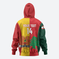 Custom Rugby Papua New Guinea and Lebanon Hoodie PNG Kumuls Cedars Together