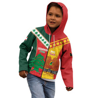 Custom Rugby Papua New Guinea and Lebanon Kid Hoodie PNG Kumuls Cedars Together