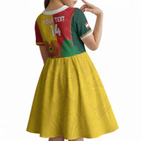 Custom Rugby Papua New Guinea and Lebanon Kid Short Sleeve Dress PNG Kumuls Cedars Together