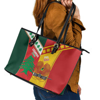Rugby Papua New Guinea and Lebanon Leather Tote Bag PNG Kumuls Cedars Together