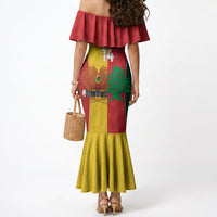 Custom Rugby Papua New Guinea and Lebanon Mermaid Dress PNG Kumuls Cedars Together
