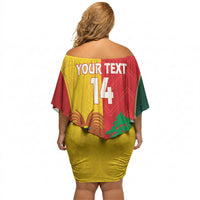 Custom Rugby Papua New Guinea and Lebanon Off Shoulder Short Dress PNG Kumuls Cedars Together
