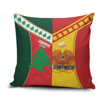 Rugby Papua New Guinea and Lebanon Pillow Cover PNG Kumuls Cedars Together