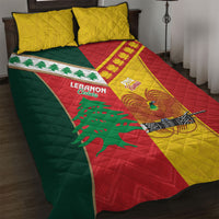Rugby Papua New Guinea and Lebanon Quilt Bed Set PNG Kumuls Cedars Together