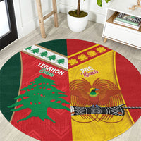 Rugby Papua New Guinea and Lebanon Round Carpet PNG Kumuls Cedars Together