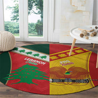 Rugby Papua New Guinea and Lebanon Round Carpet PNG Kumuls Cedars Together