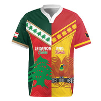 Custom Rugby Papua New Guinea and Lebanon Rugby Jersey PNG Kumuls Cedars Together