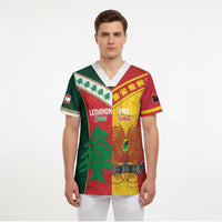 Custom Rugby Papua New Guinea and Lebanon Scrub Top PNG Kumuls Cedars Together