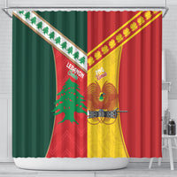 Rugby Papua New Guinea and Lebanon Shower Curtain PNG Kumuls Cedars Together