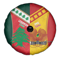 Rugby Papua New Guinea and Lebanon Spare Tire Cover PNG Kumuls Cedars Together