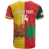 Custom Rugby Papua New Guinea and Lebanon T Shirt PNG Kumuls Cedars Together