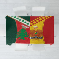 Rugby Papua New Guinea and Lebanon Tablecloth PNG Kumuls Cedars Together