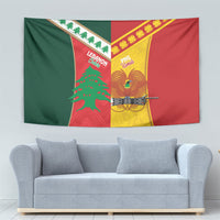 Rugby Papua New Guinea and Lebanon Tapestry PNG Kumuls Cedars Together