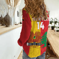 Custom Rugby Papua New Guinea and Lebanon Women Casual Shirt PNG Kumuls Cedars Together