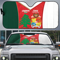 Rugby Tonga and Lebanon Auto Sun Shade Mate Maa Tonga Cedars Together