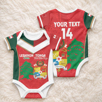 Custom Rugby Tonga and Lebanon Baby Onesie Mate Maa Tonga Cedars Together