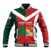 Custom Rugby Tonga and Lebanon Baseball Jacket Mate Maa Tonga Cedars Together