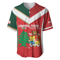 Custom Rugby Tonga and Lebanon Baseball Jersey Mate Maa Tonga Cedars Together