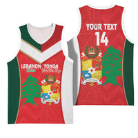 Custom Rugby Tonga and Lebanon Basketball Jersey Mate Maa Tonga Cedars Together